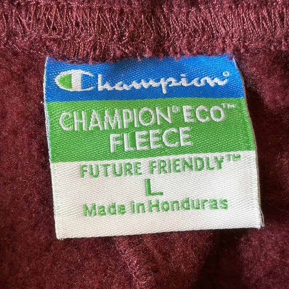 New Champion Ramapo College Wide Leg Sweatpants Large Eco Fleece Drawstring Red - Picture 2 of 11